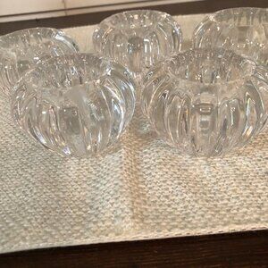 5 Dansk Full Lead Crystal votive/candle holders